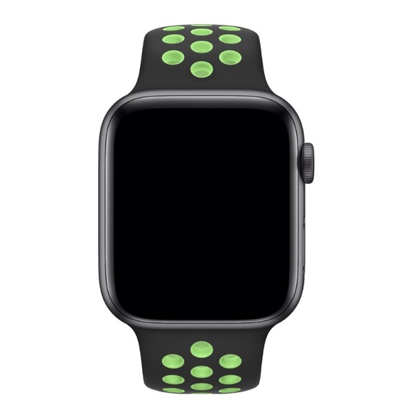 Nike Sport Band for Apple Watch™ 44mm - Black/Lime Blast - Picture 1 of 8